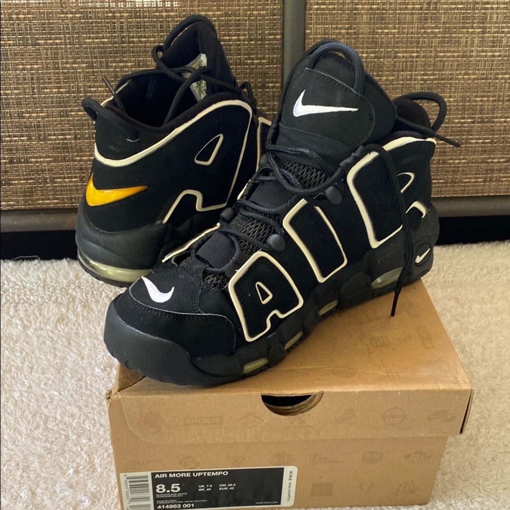 Nike Air More Uptempo Black and White Sneakers